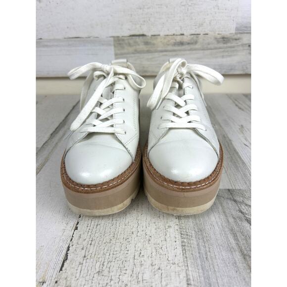 Dolce Vita Women’s 7.5 White Leather Toyah Platform Lace-Up Sneakers shoe - Picture 3 of 8